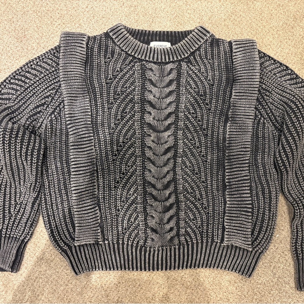Gray Cable Knit Sweater - image 1